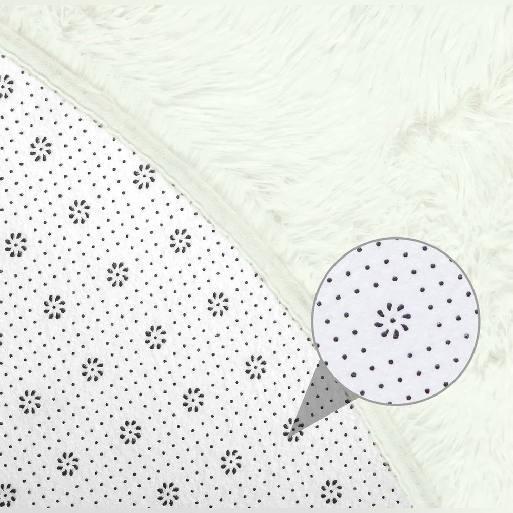 Fluffy White Plush Play Mat for Kids - Picture 5 of 5